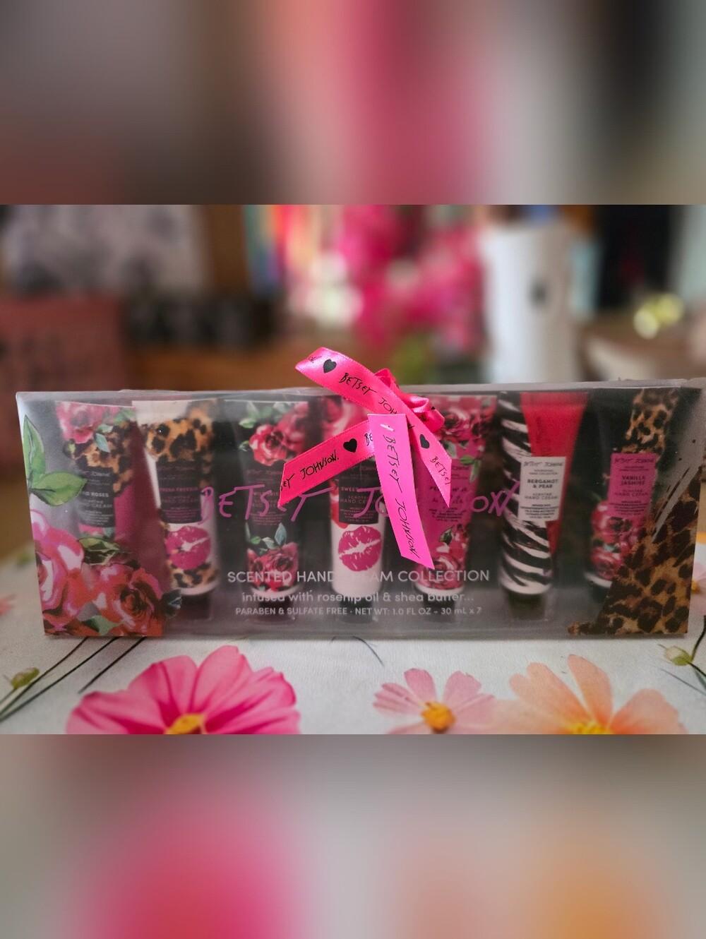 Betsey Johnson Pink Ribbon Scented Hand Cream Set